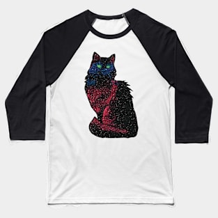 Glittery Galaxy Cat Baseball T-Shirt